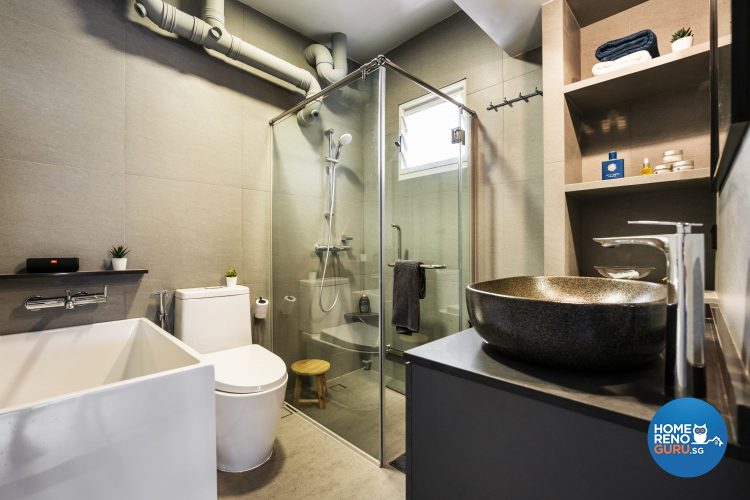 bathroom in 5 room HDB by Fineline Design