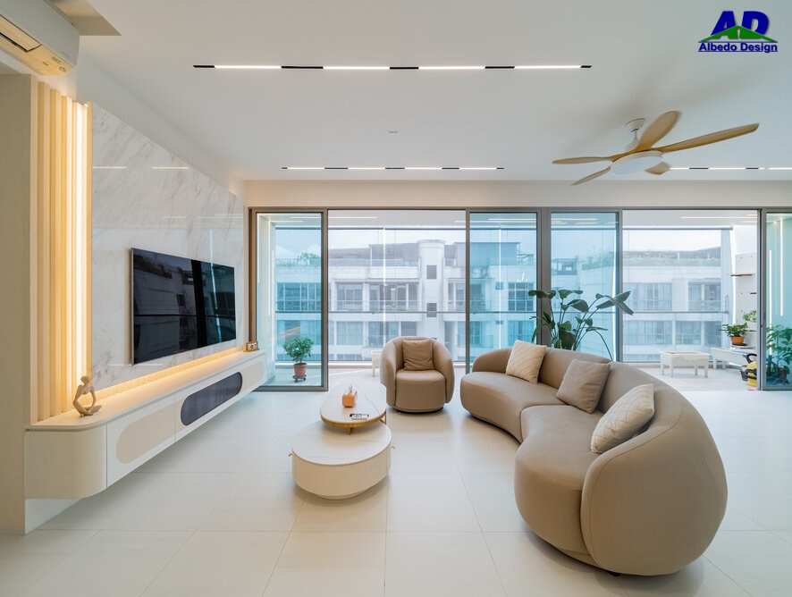 Minimalist, Modern Design - Living Room - Condominium - Design by Albedo Design Pte Ltd