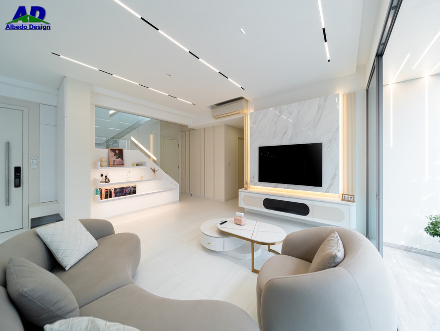 Minimalist, Modern Design - Living Room - Condominium - Design by Albedo Design Pte Ltd