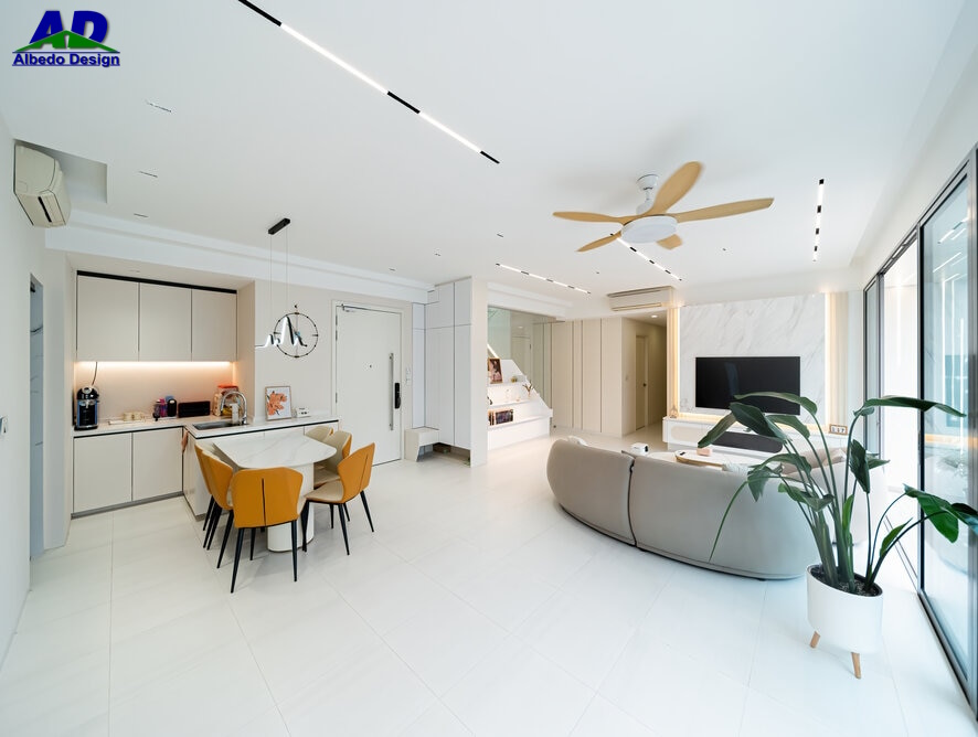 Minimalist, Modern Design - Living Room - Condominium - Design by Albedo Design Pte Ltd