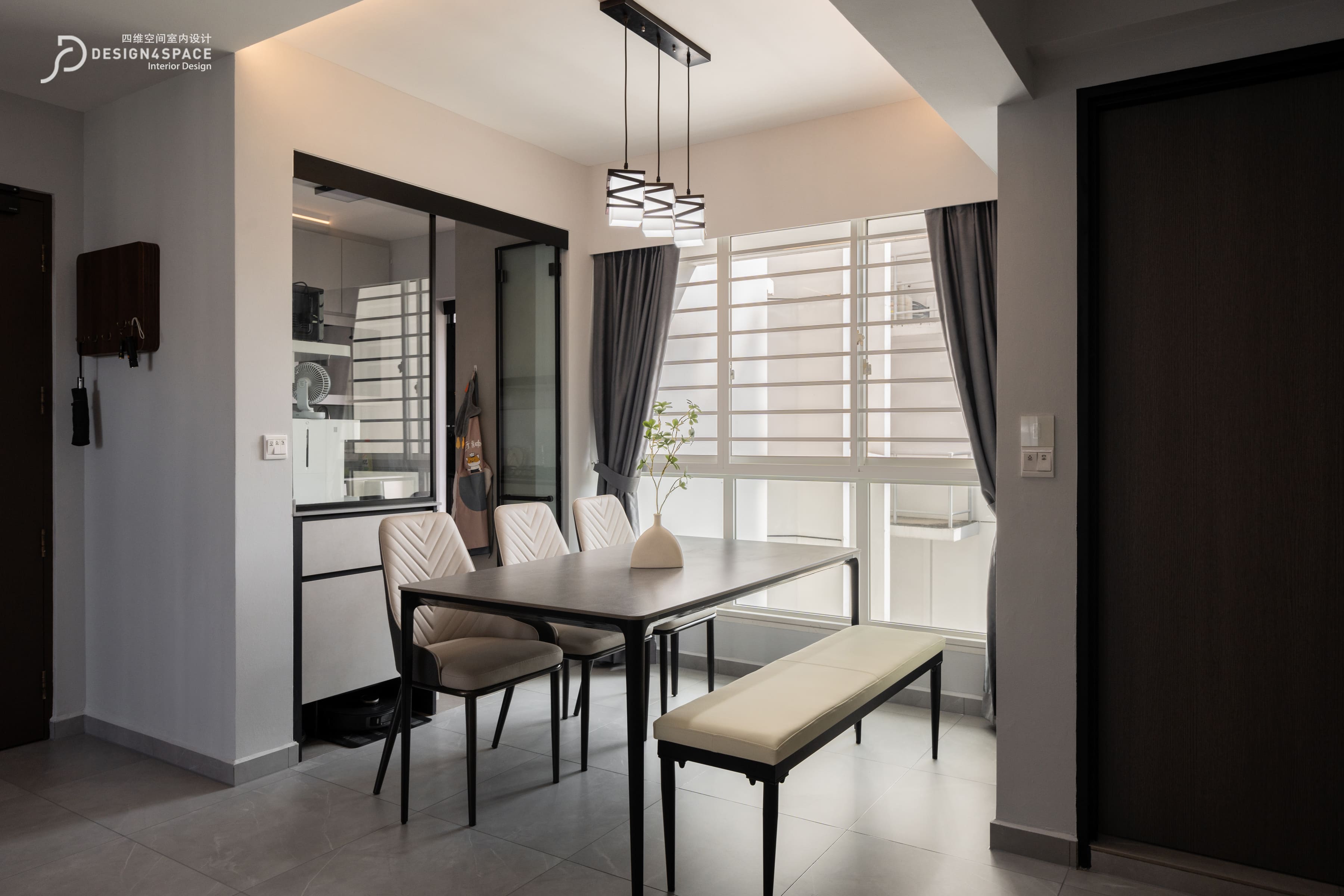 Contemporary, Modern Design - Dining Room - HDB 4 Room - Design by Design 4 Space Pte Ltd