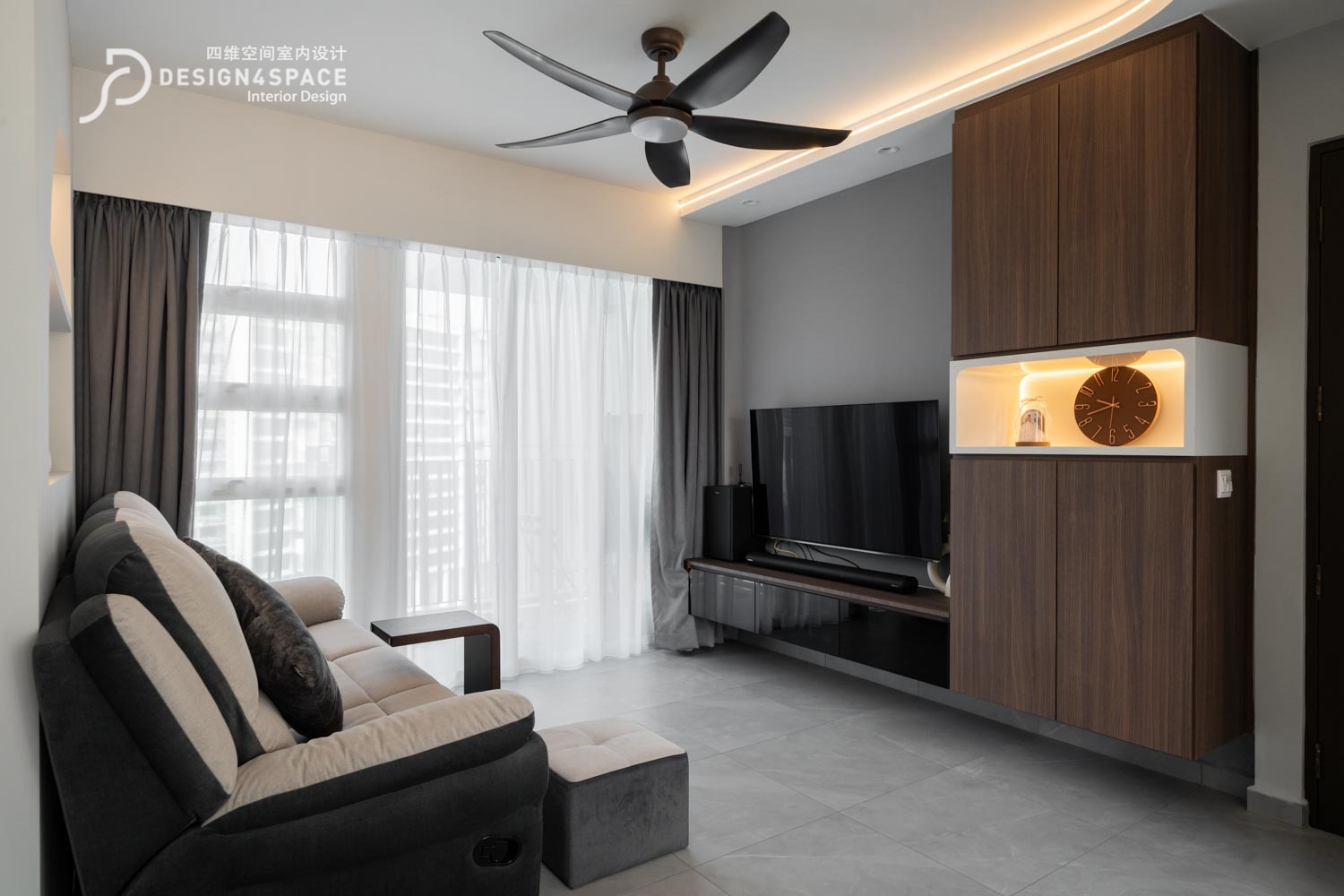 Contemporary, Modern Design - Living Room - HDB 4 Room - Design by Design 4 Space Pte Ltd