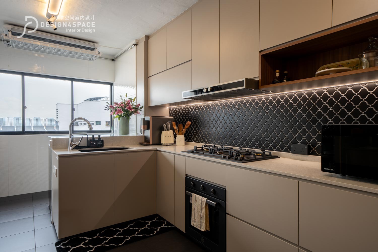 Contemporary, Modern Design - Kitchen - HDB 4 Room - Design by Design 4 Space Pte Ltd