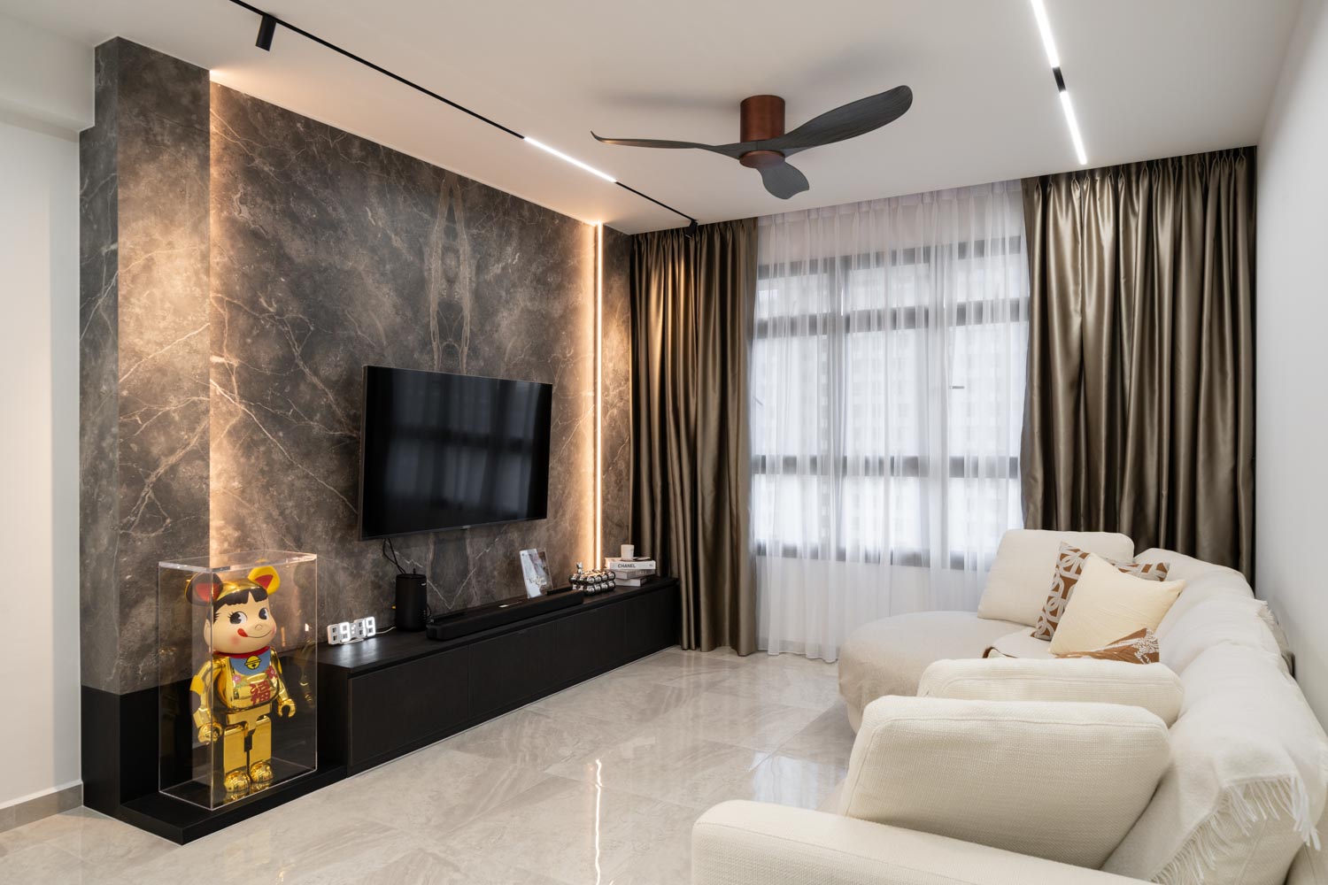 Modern Design - Living Room - HDB 4 Room - Design by Design 4 Space Pte Ltd