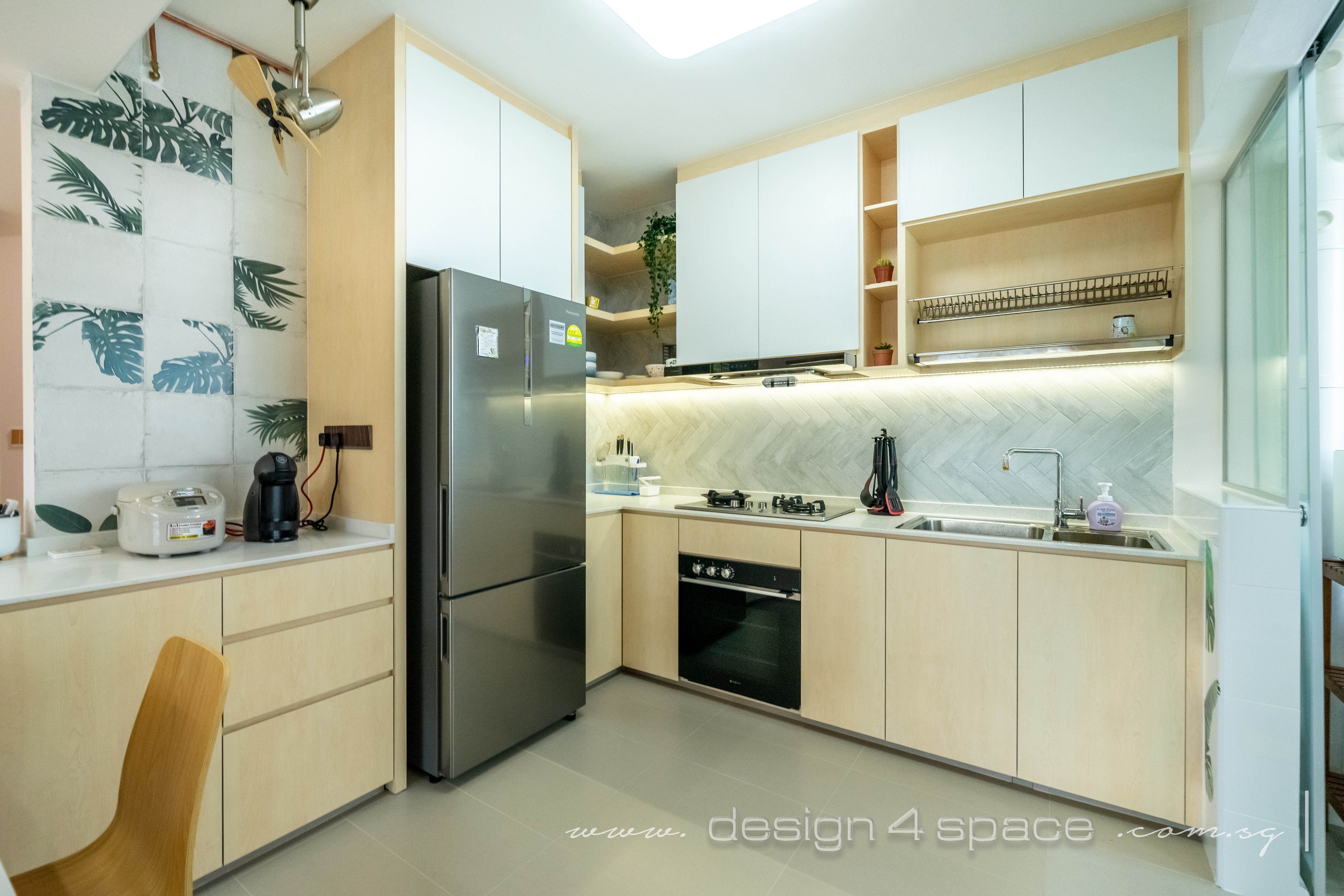 Contemporary, Scandinavian Design - Kitchen - HDB 4 Room - Design by Design 4 Space Pte Ltd