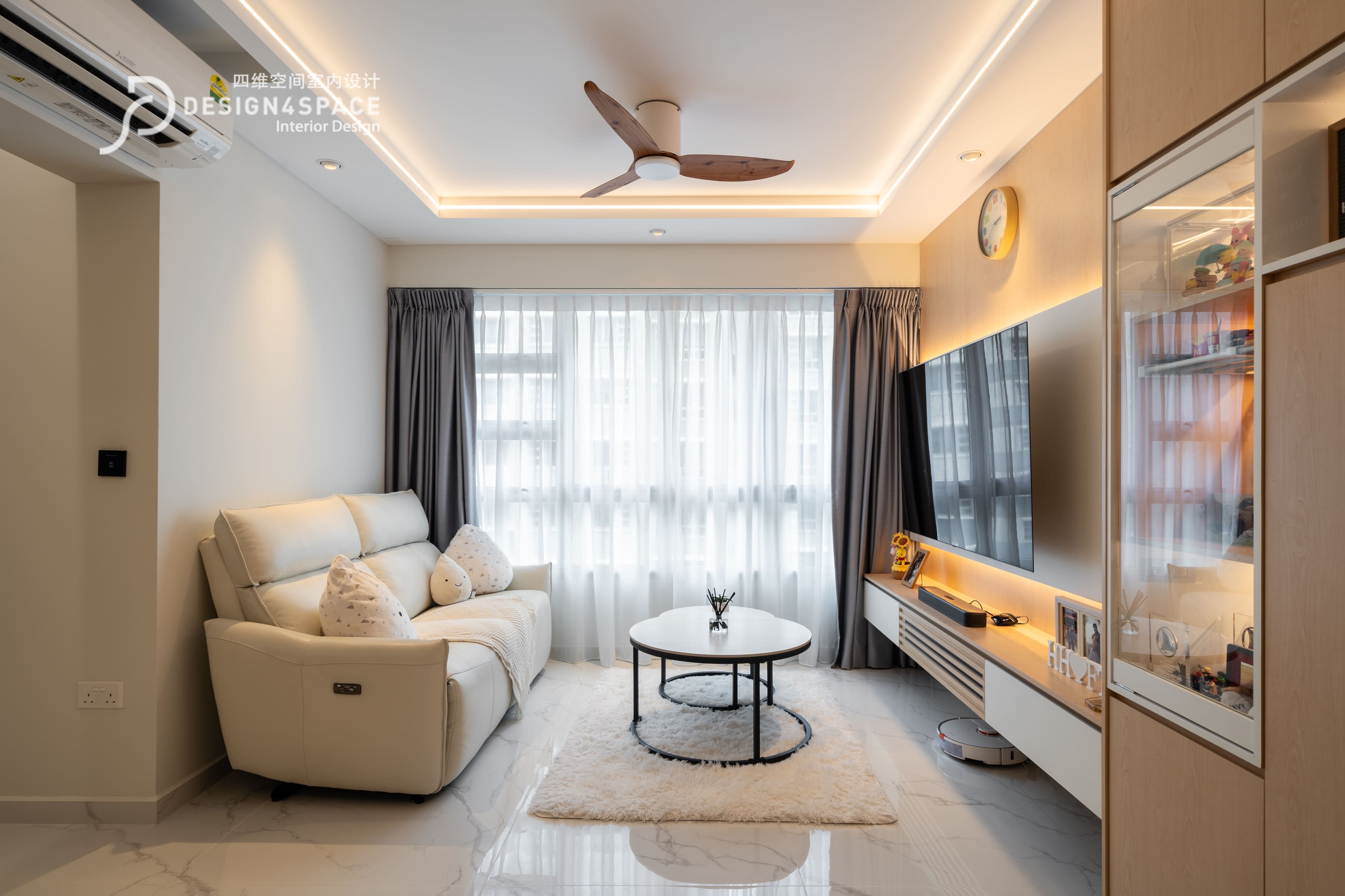 Modern Design - Living Room - HDB 4 Room - Design by Design 4 Space Pte Ltd