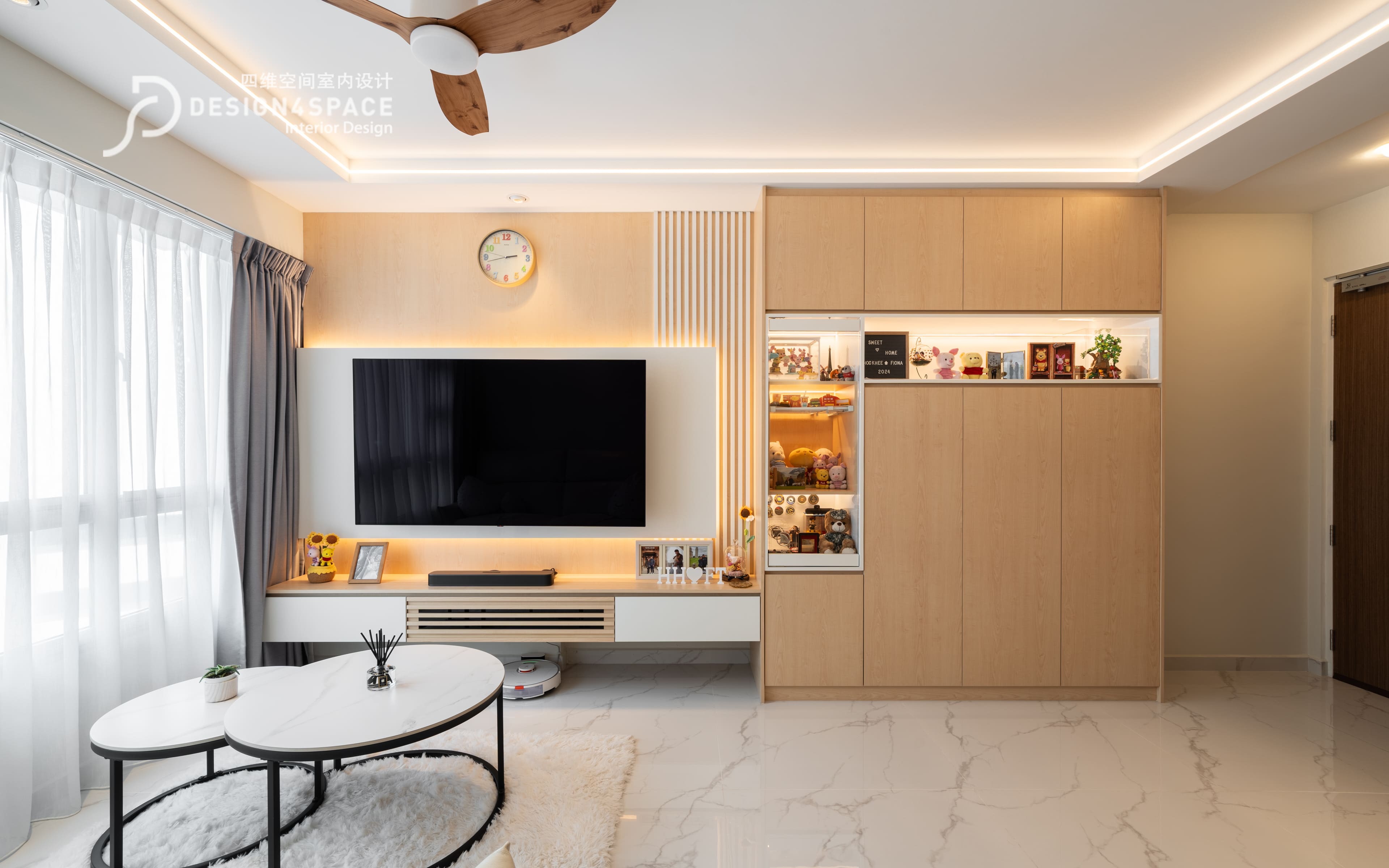 Modern Design - Living Room - HDB 4 Room - Design by Design 4 Space Pte Ltd