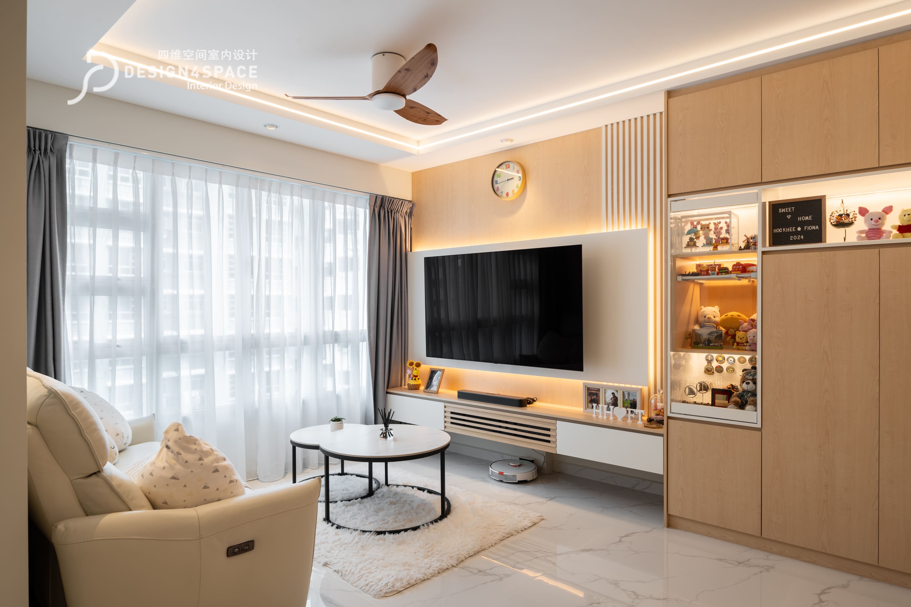 Modern Design - Living Room - HDB 4 Room - Design by Design 4 Space Pte Ltd