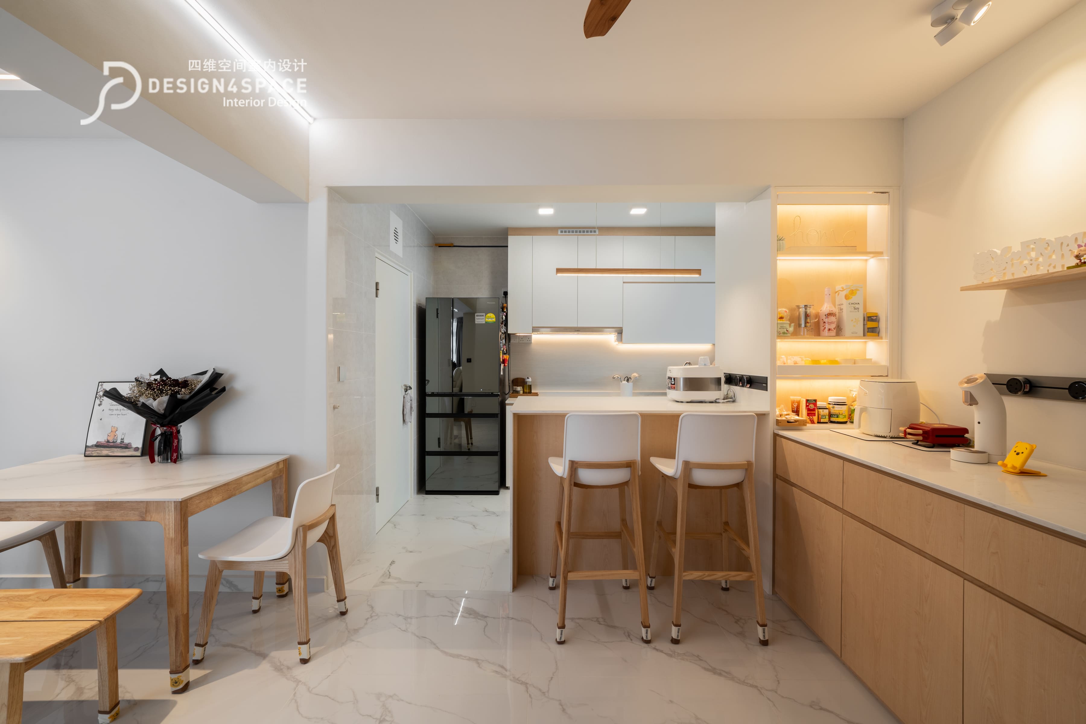 Modern Design - Kitchen - HDB 4 Room - Design by Design 4 Space Pte Ltd