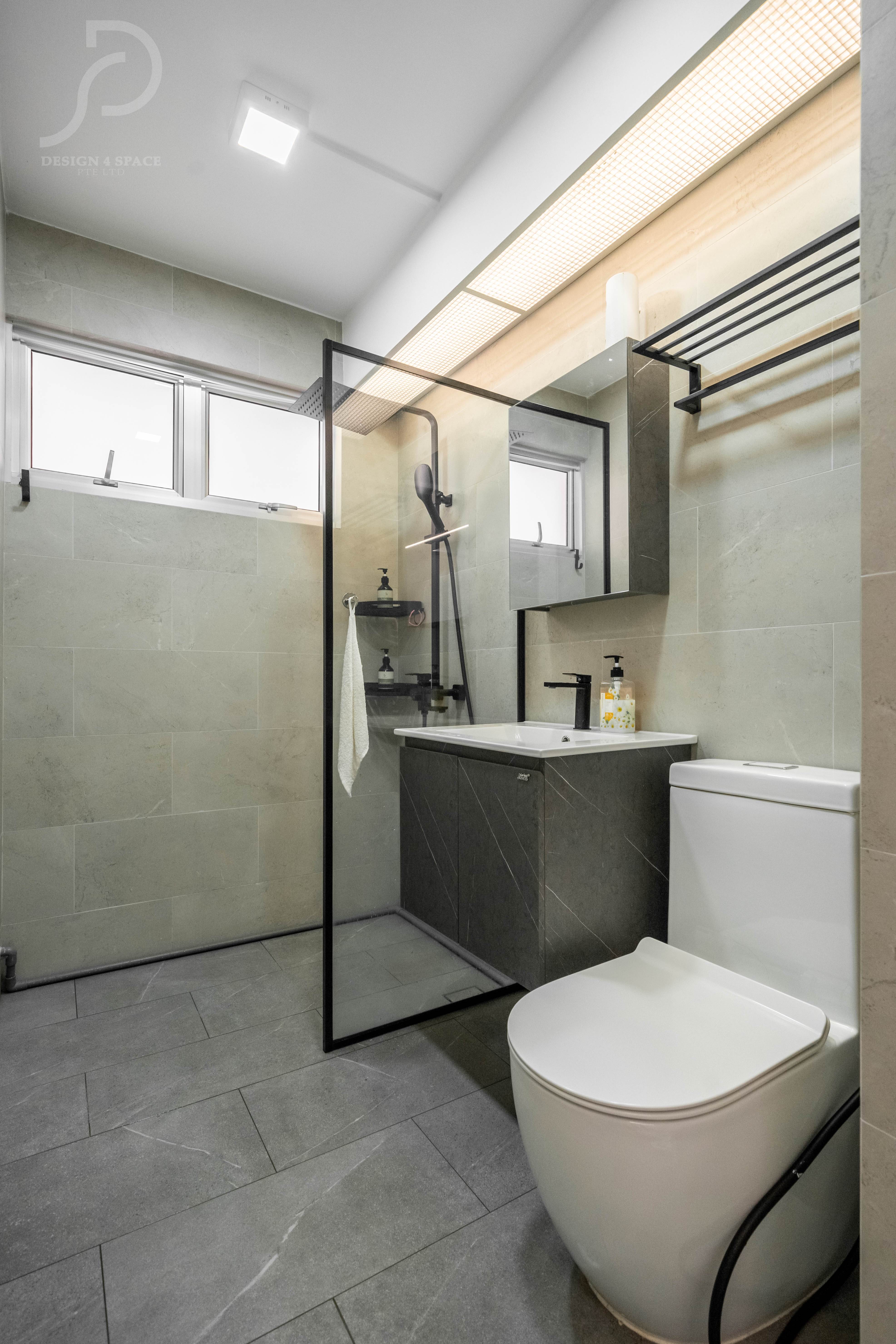 Contemporary, Modern Design - Bathroom - HDB 5 Room - Design by Design 4 Space Pte Ltd