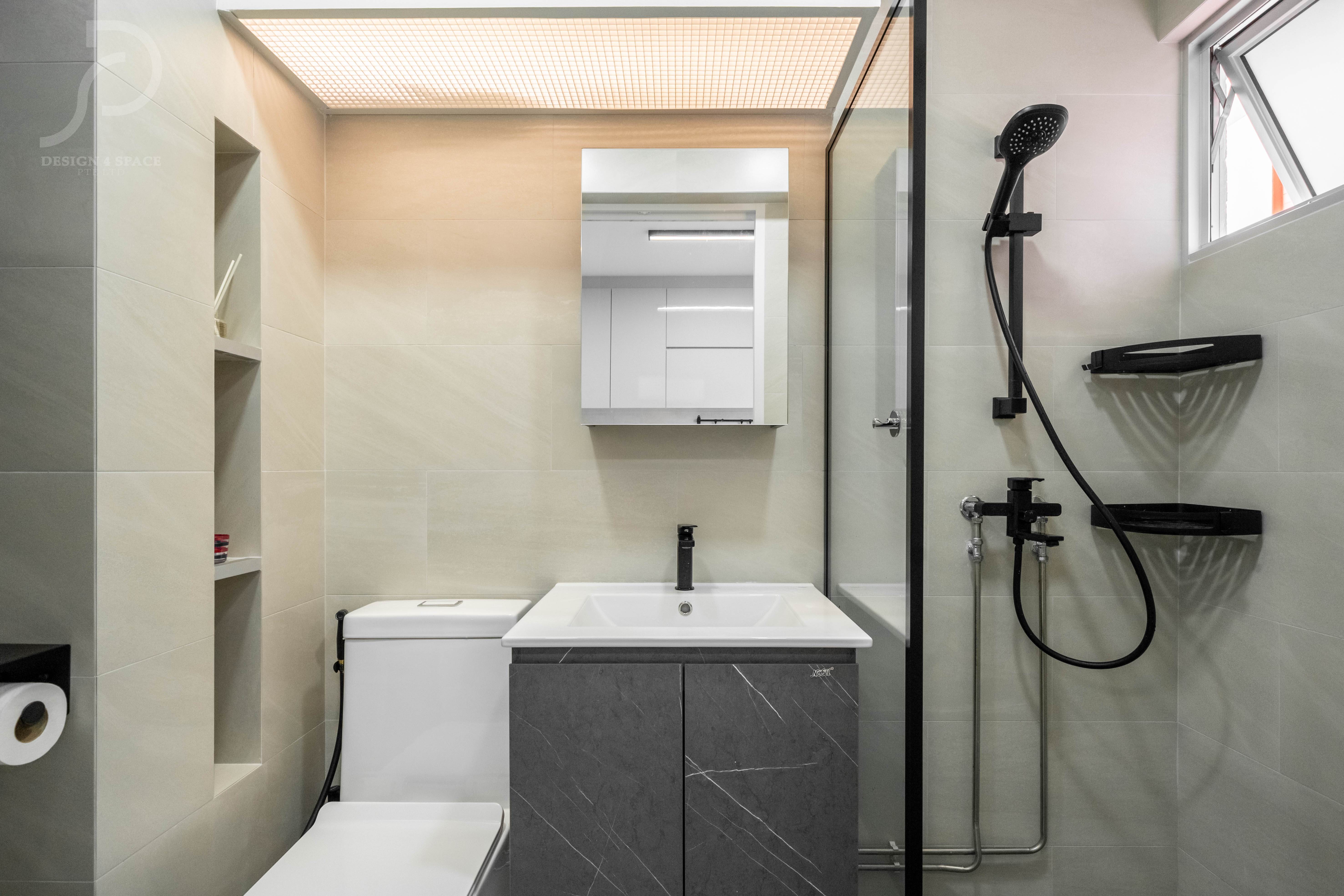 Contemporary, Modern Design - Bathroom - HDB 5 Room - Design by Design 4 Space Pte Ltd