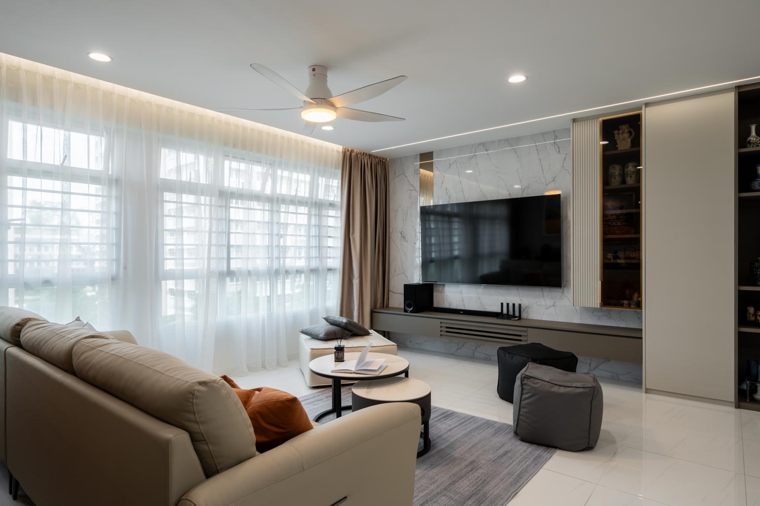 Contemporary Design - Living Room - HDB 5 Room - Design by Design 4 Space Pte Ltd