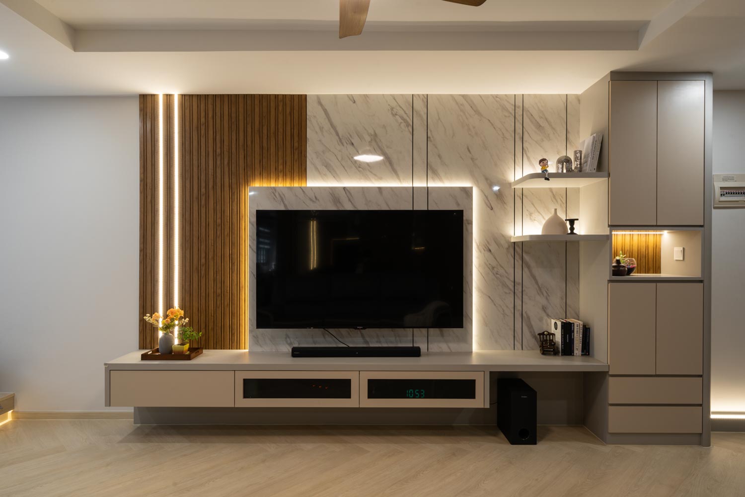 Contemporary, Modern Design - Living Room - HDB 5 Room - Design by Design 4 Space Pte Ltd