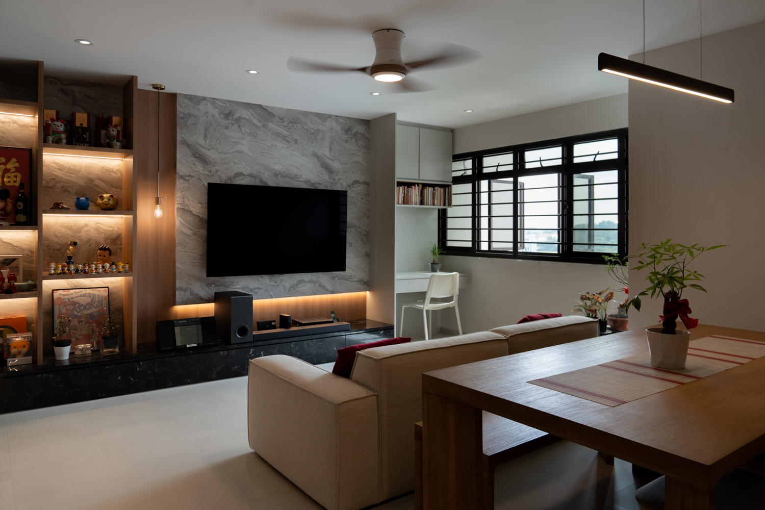 Modern Design - Living Room - HDB 5 Room - Design by Design 4 Space Pte Ltd