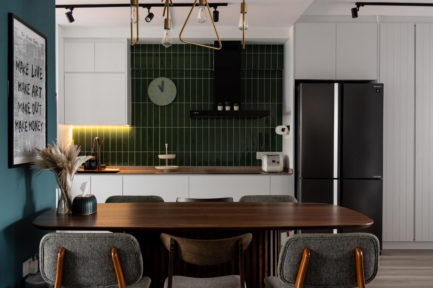 Industrial, Retro, Rustic Design - Kitchen - HDB Executive Apartment - Design by Design 4 Space Pte Ltd