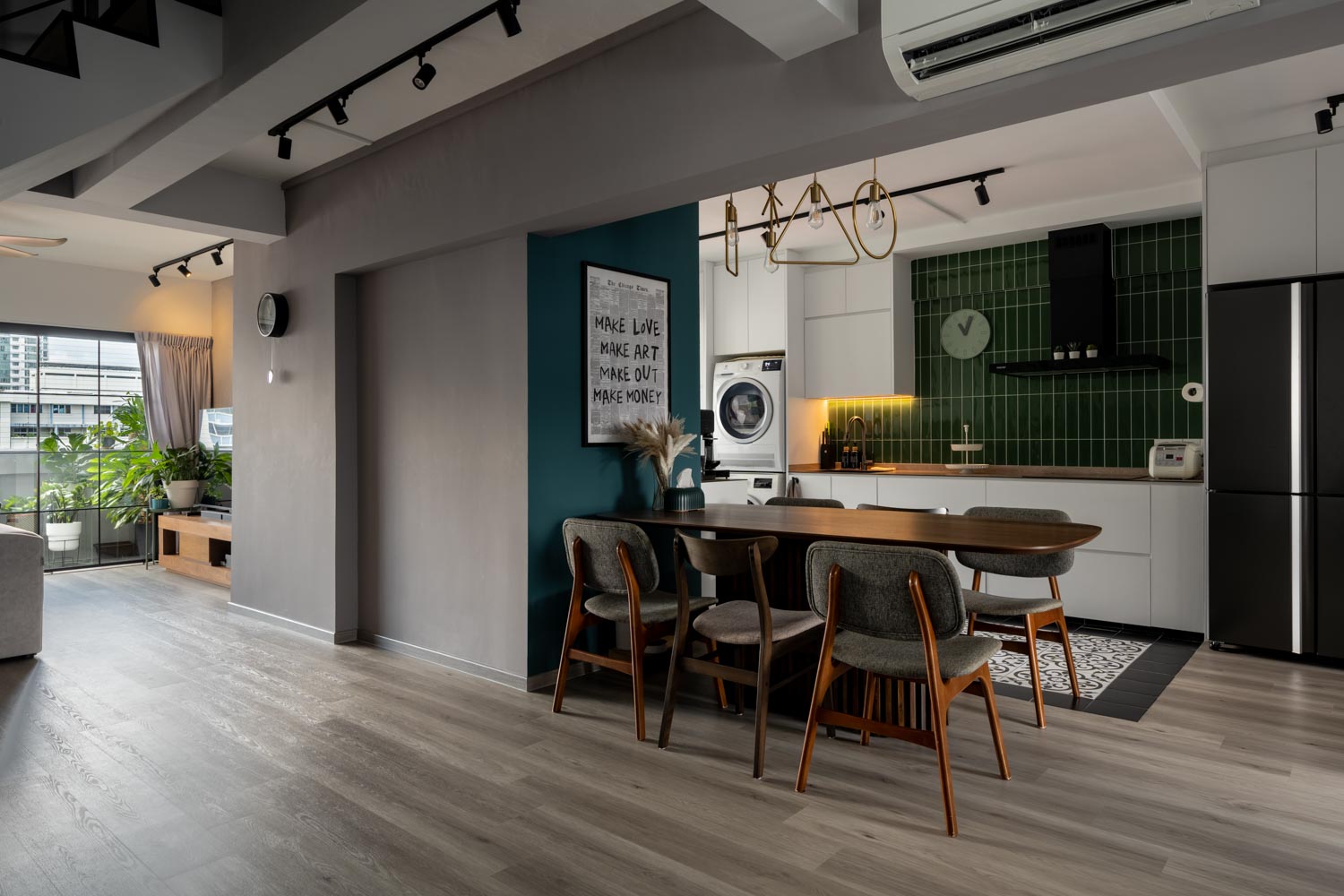 Industrial, Retro, Rustic Design - Dining Room - HDB Executive Apartment - Design by Design 4 Space Pte Ltd