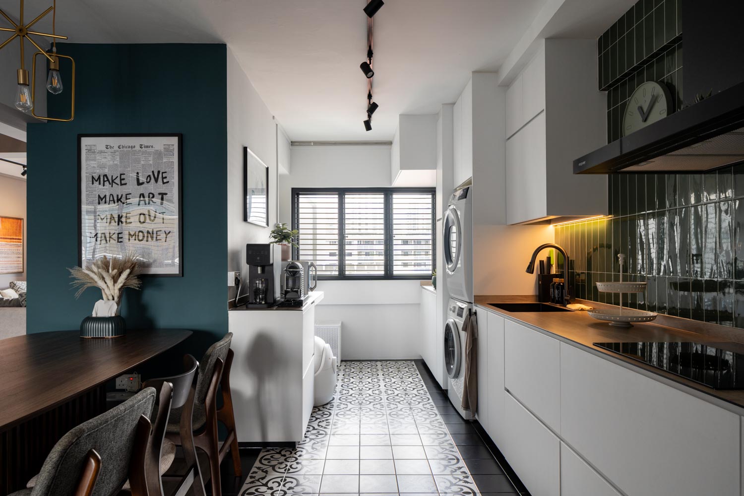 Industrial, Retro, Rustic Design - Kitchen - HDB Executive Apartment - Design by Design 4 Space Pte Ltd