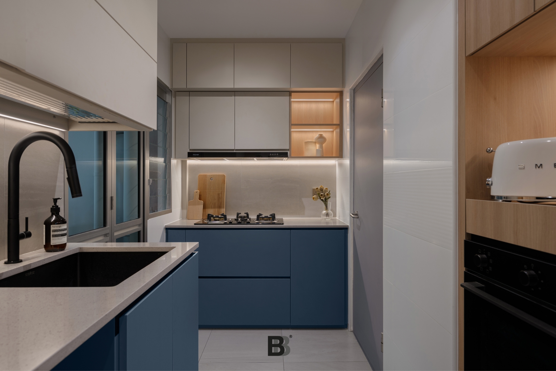 Contemporary Design - Kitchen - HDB 3 Room - Design by Doubble Interior Associates Singapore