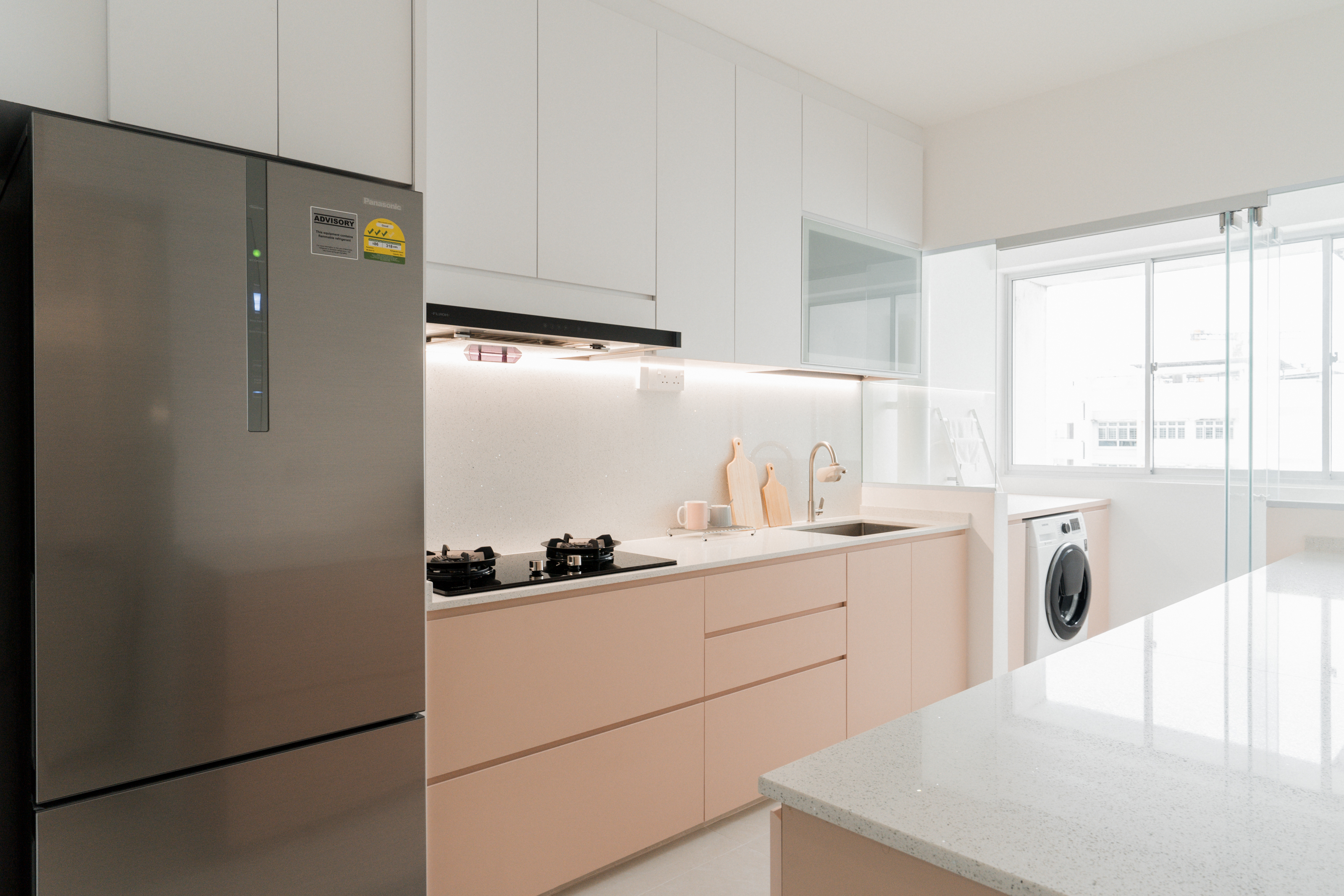 Contemporary, Minimalist Design - Kitchen - HDB 4 Room - Design by Interior Artist Pte Ltd