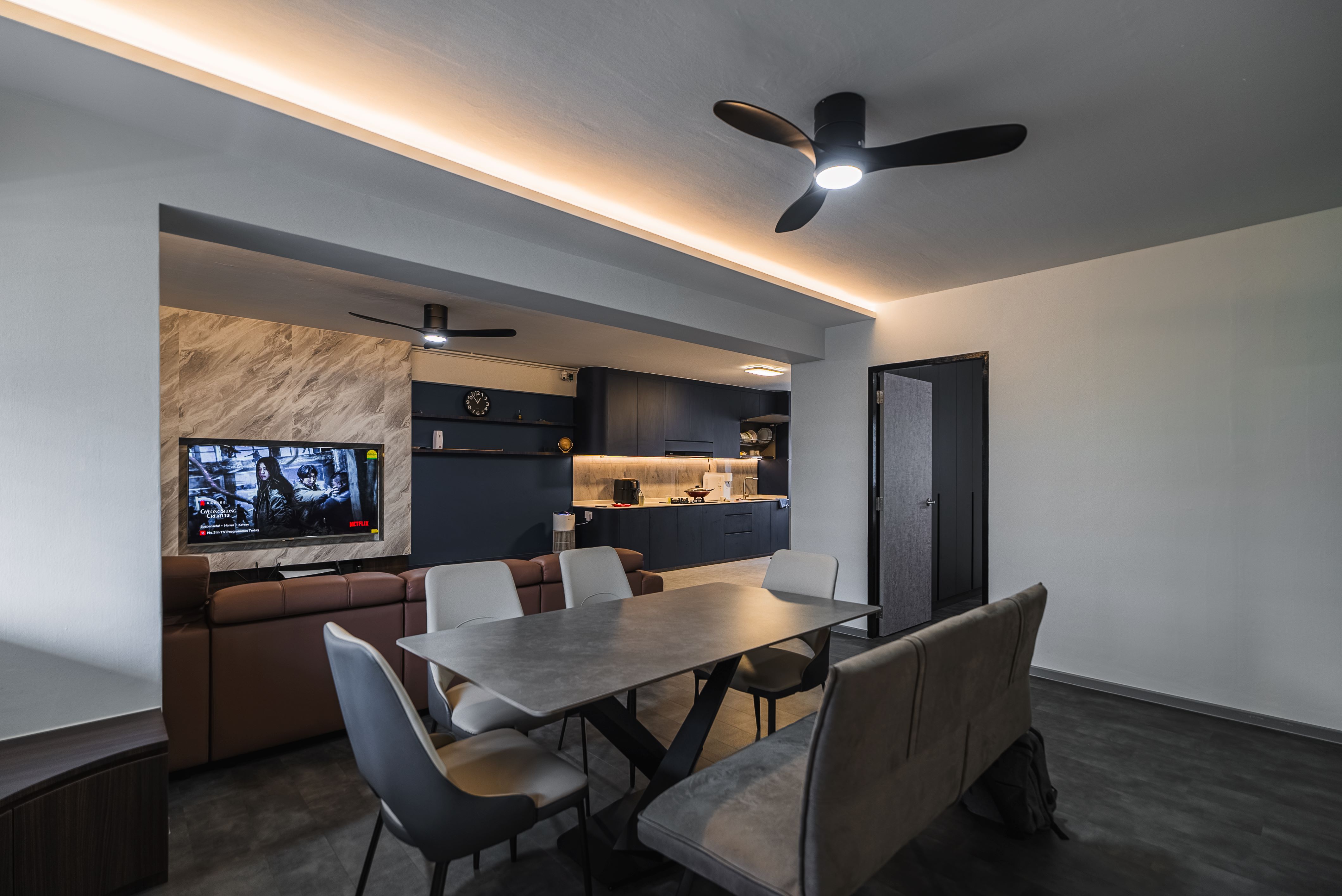 Industrial, Minimalist Design - Dining Room - HDB 4 Room - Design by Interior Times Design Pte Ltd