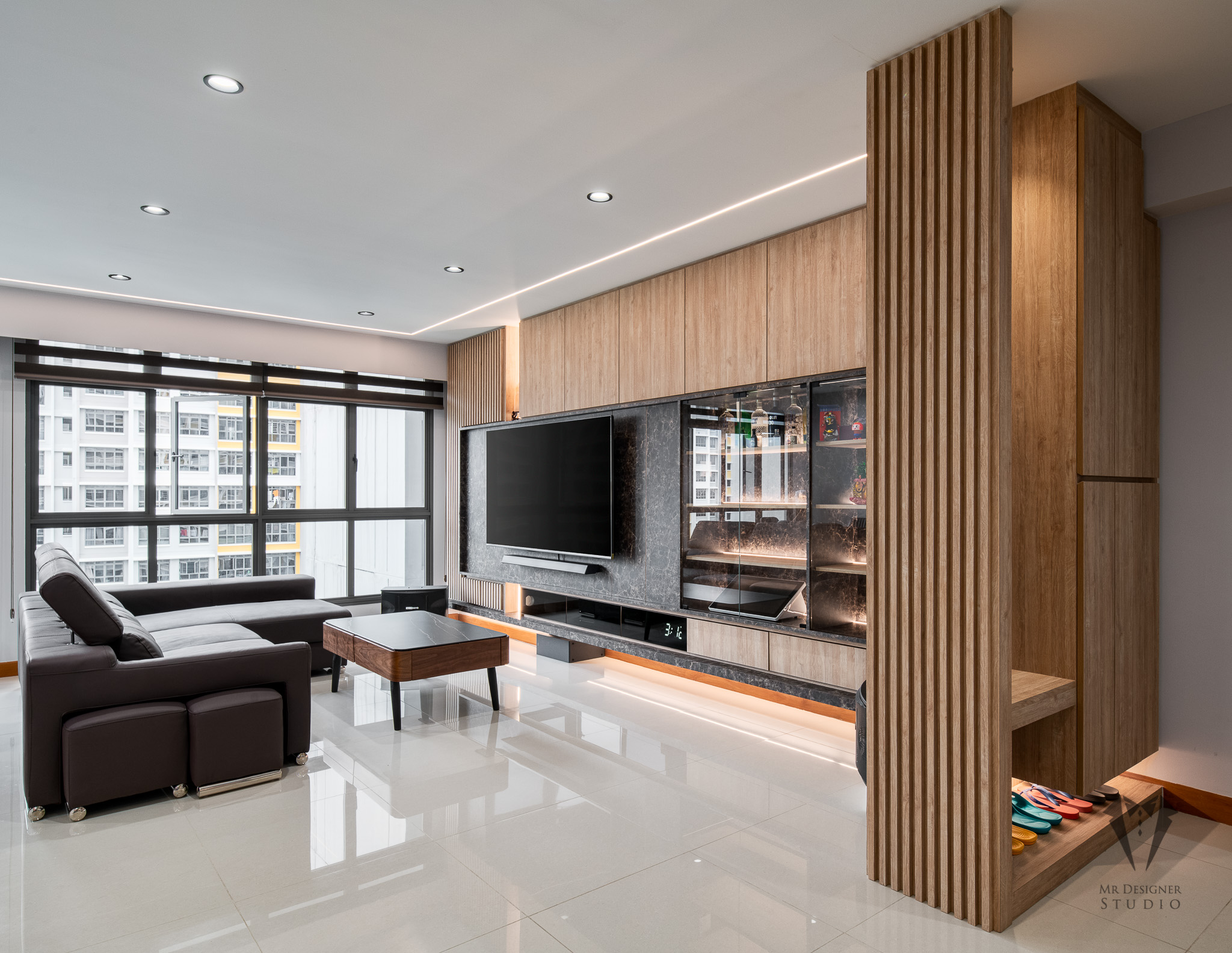 Contemporary, Modern Design - Living Room - HDB 5 Room - Design by Mr Designer Studio