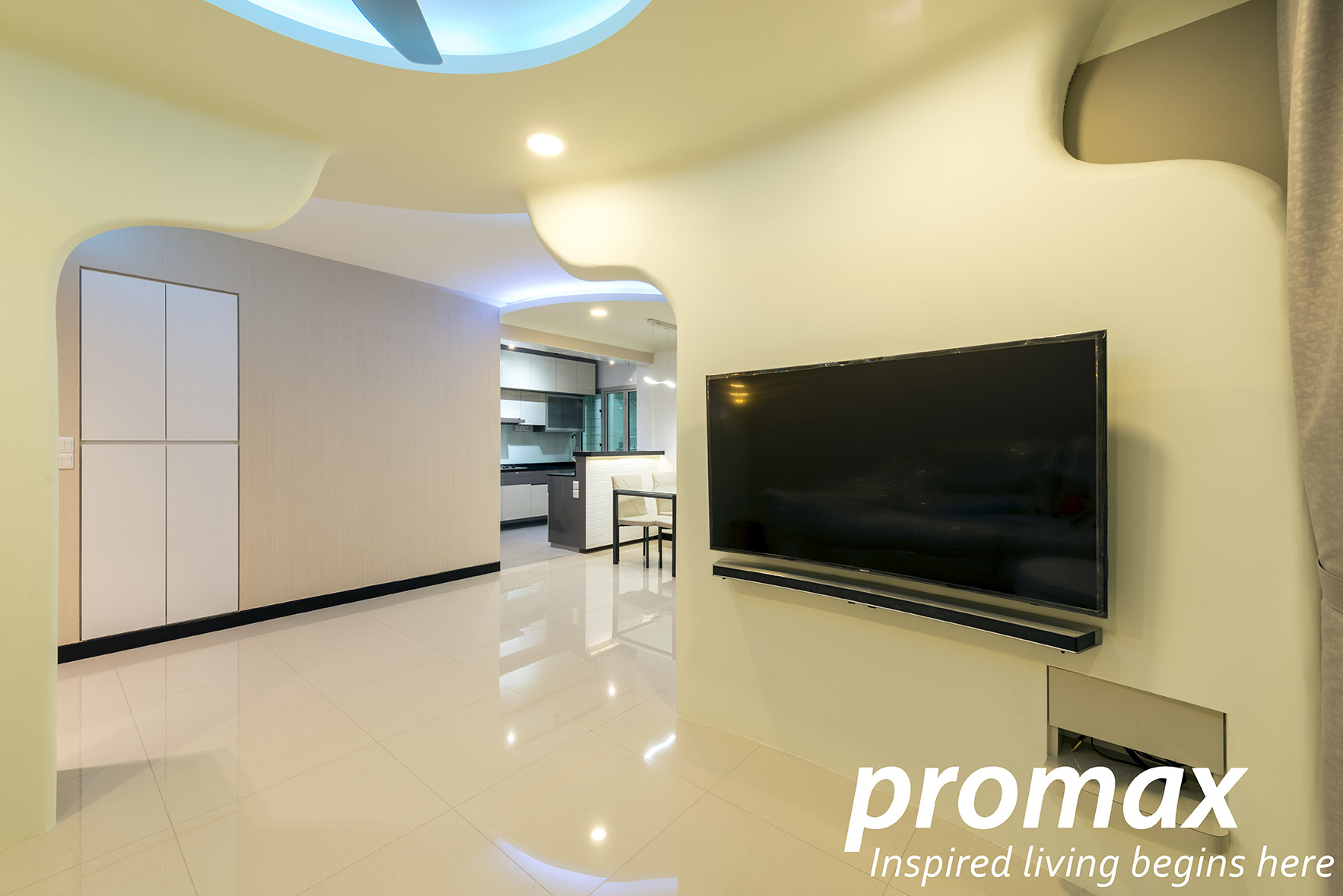 Modern Design - Living Room - HDB 5 Room - Design by Promax Design Pte Ltd