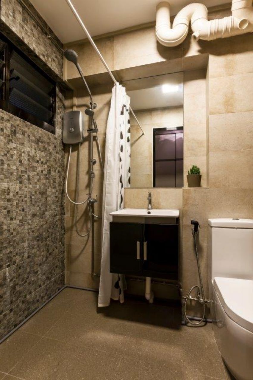 Industrial Design - Bathroom - HDB 4 Room - Design by The Interior Lab Pte Ltd