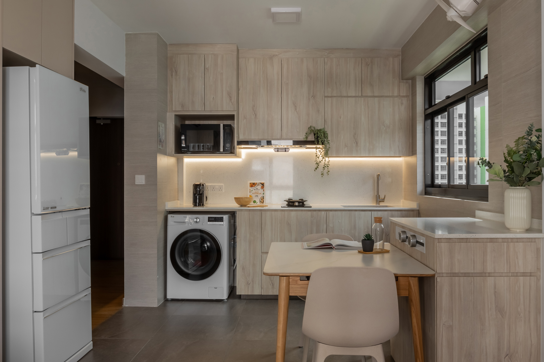 Contemporary, Modern Design - Kitchen - HDB Studio Apartment - Design by U-Home Interior Design Pte Ltd