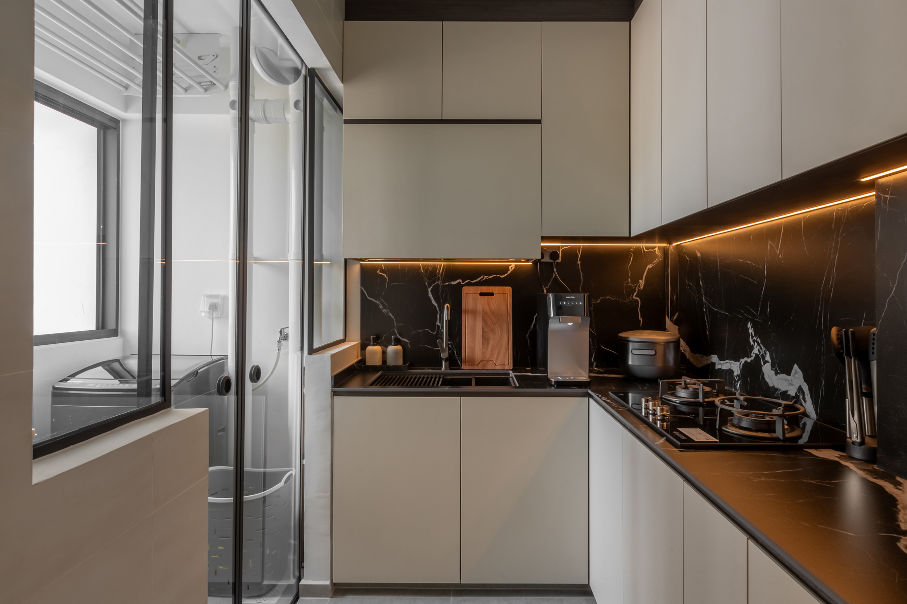 Contemporary, Modern Design - Kitchen - HDB 3 Room - Design by U-Home Interior Design Pte Ltd